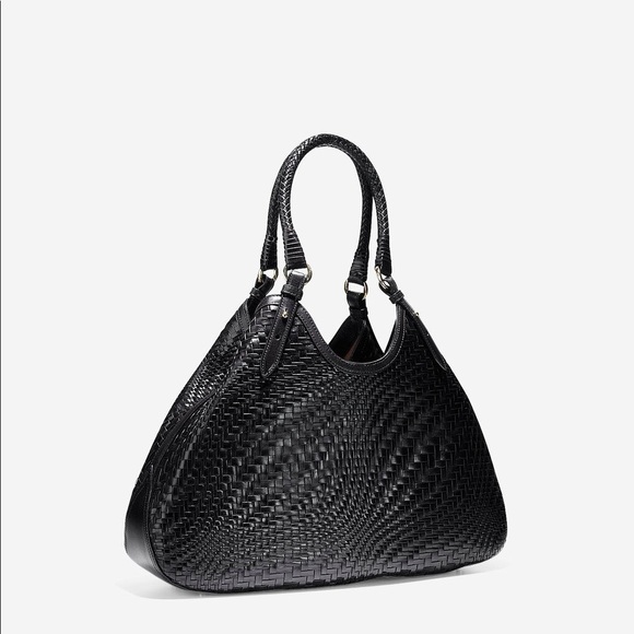 Cole Haan Genevieve Woven Triangle Leather Tote - Picture 2 of 5